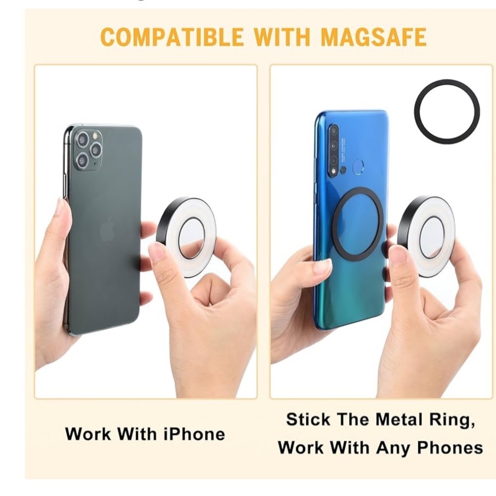 Vivitar Mini MagSafe Selfie Ring Light | Portable LED | Magnetic stick on